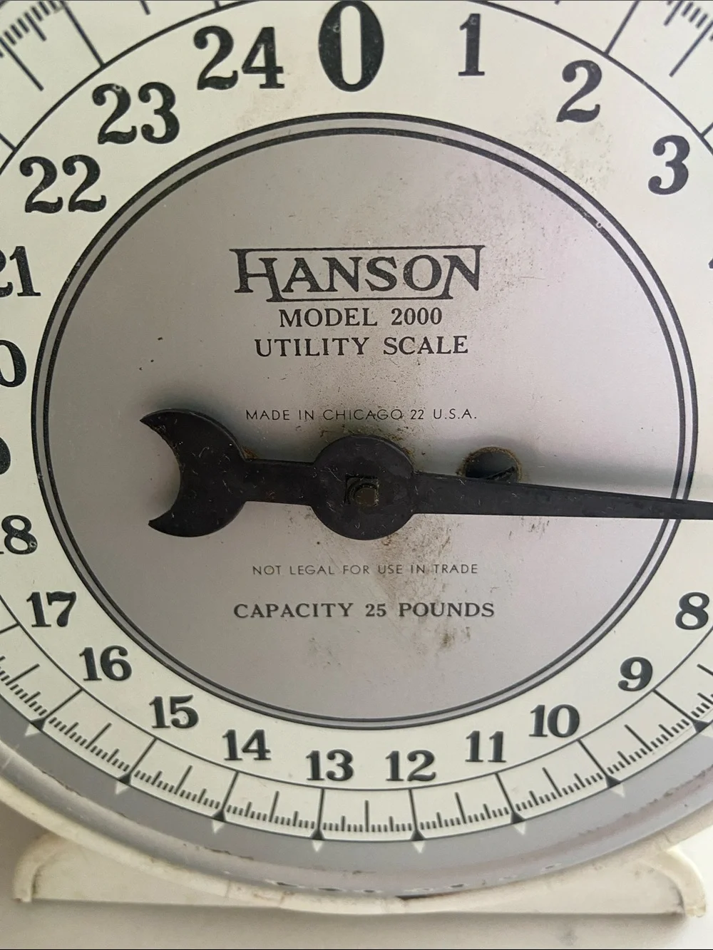 Vintage Hanson Model 2000 Utility Scale 25 lb Kitchen Produce Farm Scale